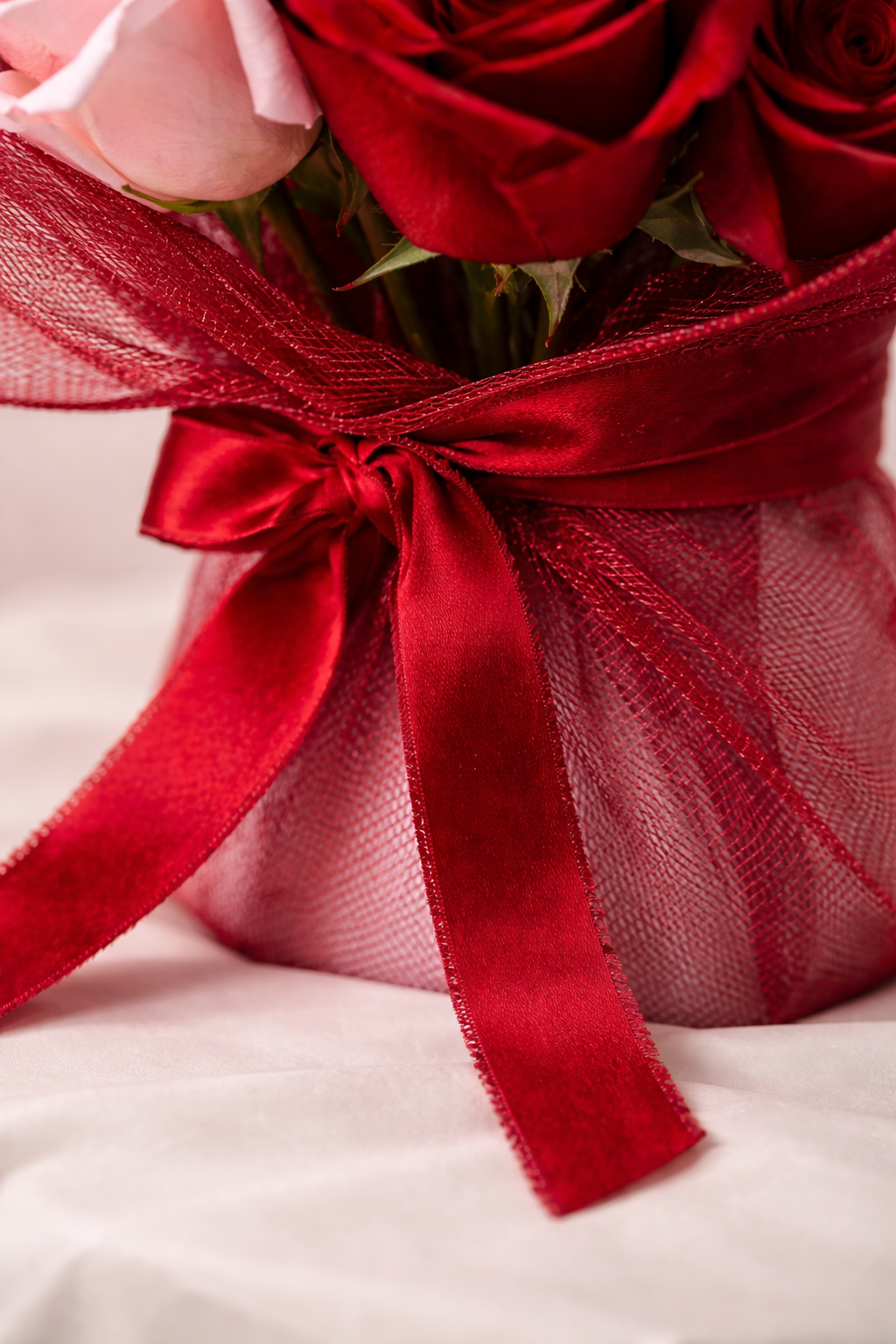 The Petite Classic Red & Blush Valentine’s Bouquet