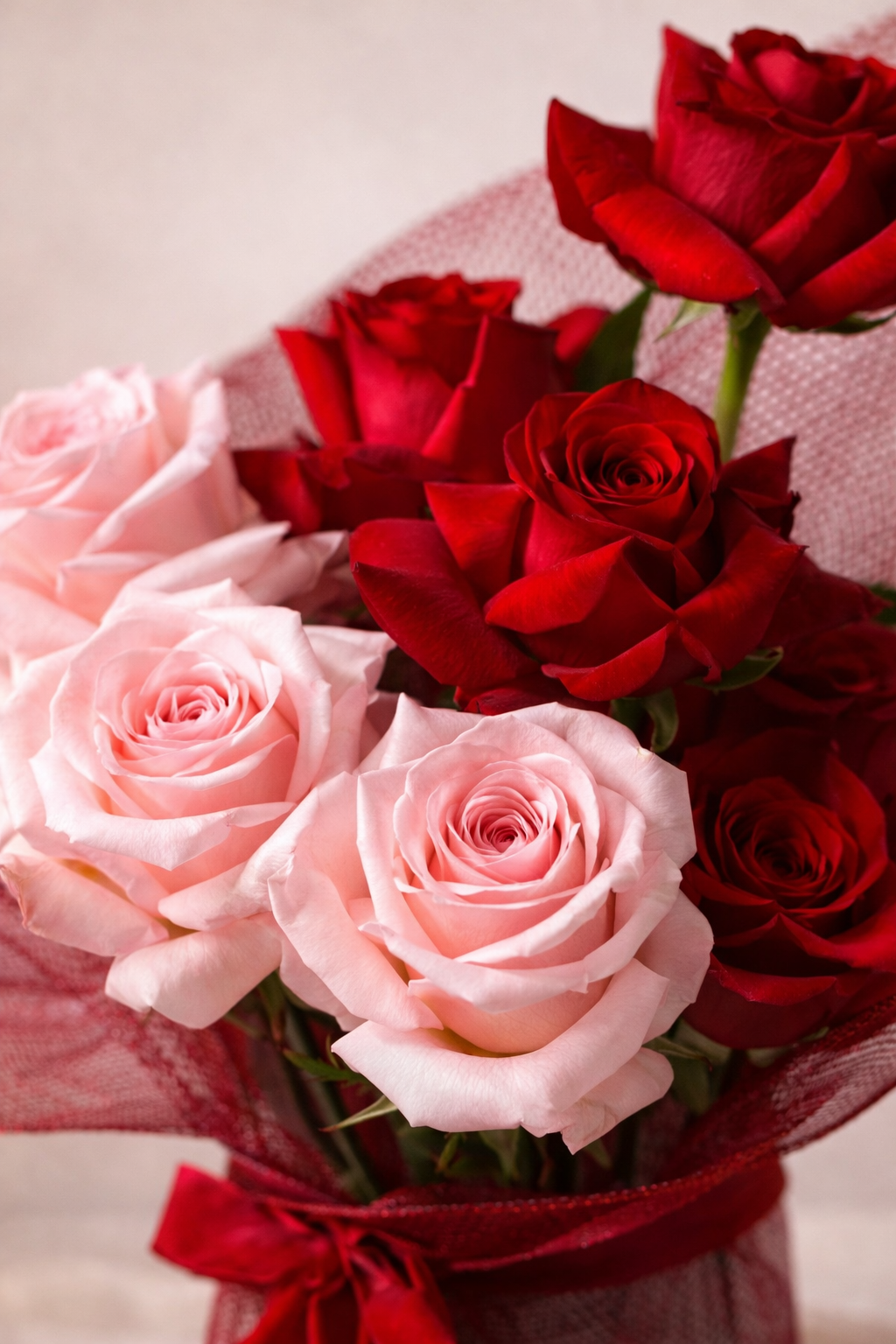 The Petite Classic Red & Blush Valentine’s Bouquet