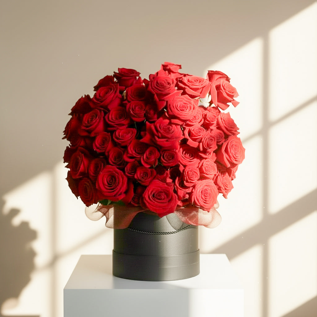 The Seventy-Five Full Red Valentine's Bouquet